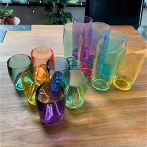Set of 13 Colorful Plastic Cups